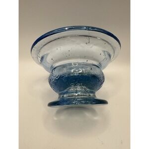 3 Art Glass Light Blue Tealight and/or Votive Candle Stick Holders,‎ Small - 2 "